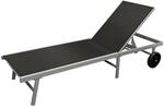 DEGAMO Rollenliege OSTIA, Aluminium silber + Textilgewebe schwarz, 200cm