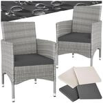 tectake&reg; 2er Set Rattanstuhl, widerstandsf&auml;hig, 2 Bezugssets, 59 x 57 x 85 cm