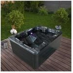 HOME DELUXE Outdoor Whirlpool BLACK MARBLE PURE - 210 x 160 cm f&uuml;r 3 Personen