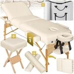 tectake&reg; 3 Zonen Massageliege-Set, Breite 70 cm, Polsterung 10 cm, mit Holzgestell,