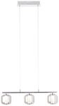 BRILLIANT Rafa LED Pendelleuchte 3flg Balken chrom/rauchglas