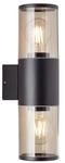BRILLIANT Sergioro Au&szlig;enwandleuchte 2flg schwarz matt 2x A60, E27, 20W, geeignet