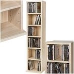 tectake&reg; CD DVD Regal, in Holzoptik, h&ouml;henverstellbare und herausnehmbare
