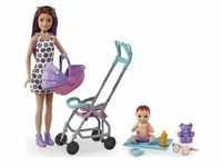 Mattel GXT34 - Barbie - Skipper Babysitters Inc. - Puppe mit Kinderwagen und Zubehör