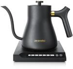 Arendo Edelstahl Wasserkocher mit Temperatureinstellung, 40&deg; bis 100&deg;,