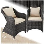 tectake&reg; 2er Set Aluminium Rattansessel, wetterfest und UV-best&auml;ndig, pflegeleicht,