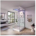 HOME DELUXE Dampfdusche mit Wasserfall und LED-Beleuchtung DESIGN M - 80 x 120...