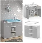 Vicco Wickelkommode Wickeltisch Wickelregal Leonie mit Wickelaufsatz Wei&szlig;/Grau