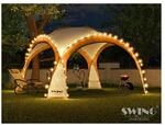 Swing&Harmonie LED Event Pavillon 3,6 x 3,6m DomeShelter Garten Pavillion inkl.