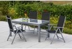 Merxx Tischgruppe Amalfi, 5-tlg schwarz, Tisch 120/180 x 90 cm