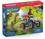Schleich 41466 - Dinosaurs - Flucht auf Quad vor Velociraptor, Spielfiguren-Set