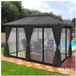 Swing&Harmonie Luxus LED - Pavillon 3x4m Minzo - inkl. Seitenw&auml;nde mit LED