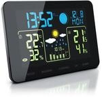 BEARWARE Funkwetterstation mit Farbdisplay & Au&szlig;ensensor Barometer, Wettervorhersage