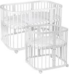 Waldin Babybett Kinderbett 7in1 mit Matratze, mitwachsendes Kinder-Bett