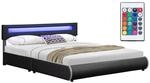 Juskys Polsterbett Sevilla 180x200 cm&ndash; Bett mit LED Beleuchtung & Lattenrost &ndash;