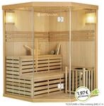 Artsauna Saunakabine Espoo150 Premium mit Harvia Ofen &ndash; 3 Personen &ndash; Hemlock Holz