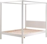 Vipack Himmelbett 140 x 200 cm, mit Lattenrost und Himmel Gest&auml;nge Farbe wei&szlig;