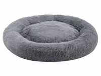 Juskys Haustierbett Monty XXL 100 cm rund – Hundebett Donut-Form flauschig &