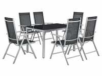 Juskys Aluminium Gartengarnitur Milano Gartenmöbel Set mit Tisch und 6 Stühlen