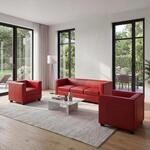 3-1-1 Couchgarnitur Lille ~ Leder, rot