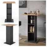 Vicco Bartisch Bistrotisch K&uuml;chentisch Rodeo 70x70cm Stehtisch 3 Regalf&auml;cher