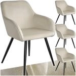 tectake&reg; Esszimmerstuhl, gepolstert, in Samtoptik, schwarze Stahlbeine, 58 x 62 x 82