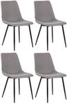 CLP 4er Set Esszimmerst&uuml;hle Telde Stoff - Farbe: grau