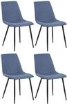 CLP 4er Set Esszimmerst&uuml;hle Telde Stoff - Farbe: blau