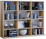 VCM Holzregal stehend platzsparender CD-Schrank f&uuml;r 480 CDs oder 224 DVDs 