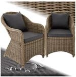 tectake&reg; 2er Set Aluminium Rattansessel, wetterfest und UV-best&auml;ndig, pflegeleicht,