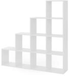 VICCO Treppenregal 10 F&auml;cher Wei&szlig; - Raumteiler Stufenregal B&uuml;cherregal B&uuml;ro