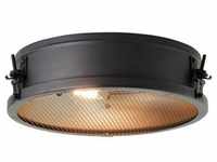 BRILLIANT Lampe, Zois Deckenleuchte 34cm schwarz korund, Metall, 2x A60, E27,