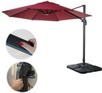 Gastronomie-Ampelschirm MCW-A96, Sonnenschirm, rund &Oslash; 3m Polyester Alu/Stahl 23kg ~