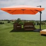 Gastronomie-Ampelschirm MCW-A96, 3,5x3,5m (&Oslash;4,95m) Polyester/Alu 25kg ~ Flap,