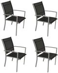 DEGAMO Stapelsessel PINO, Metall + Textilgewebe schwarz, 4-er Set