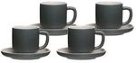 Ritzenhoff & Breker Espressotassen mit Untertassen Jasper 100 ml 4er Set