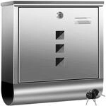 KESSER&reg; Briefkasten Edelstahl mit Zeitungsfach Namensschild , Sichtfenster,