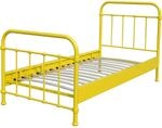 Vipack Metallbett New York 90x200 cm, gelb