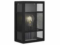 BRILLIANT Lampe, Getta Außenwandleuchte schwarz, Metall/Kunststoff, 1x A60, E27,