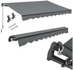 Juskys Markise 300 x 250 cm f&uuml;r Terrasse & Balkon - mit Kurbel & Halterung -
