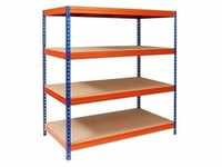 Weitspannregal Blau-Orange Regal für Keller & Werkstatt Traglast bis 1600 kg