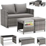 Juskys 2in1 Polyrattan Relax Gartenm&ouml;bel Set Jamaika - Lounge f&uuml;r Balkon & Outdoor,