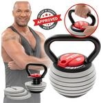 Miweba Sports Kettlebell KB300, verstellbar, 3,4-18 kg, 6 Gewichtscheiben,