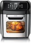 Arendo Hei&szlig;luftfritteuse, Minibackofen 12L Edelstahl, Airfryer, Pizzaofen,