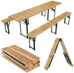 Juskys Bierzeltgarnitur Passau 3-teilig klappbar 220 cm - Festzeltgarnitur aus...