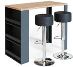 VICCO Bartisch Bartresen Stehtisch Tisch mit Hocker Tresentisch Bistrotisch Eiche