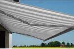 Elektrische Kassettenmarkise H122, Markise Vollkassette 4x3m ~ Acryl Grau/Wei&szlig;,