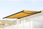 Elektrische Kassettenmarkise H124, Markise Vollkassette 5x3m ~ Polyester gelb, Rahmen