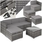 tectake&reg; Rattan Lounge, f&uuml;r 3 bis 4 Personen, UV-best&auml;ndig, variabel aufstellbar