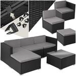 tectake&reg; Rattan Lounge, f&uuml;r 3 bis 4 Personen, UV-best&auml;ndig, variabel aufstellbar